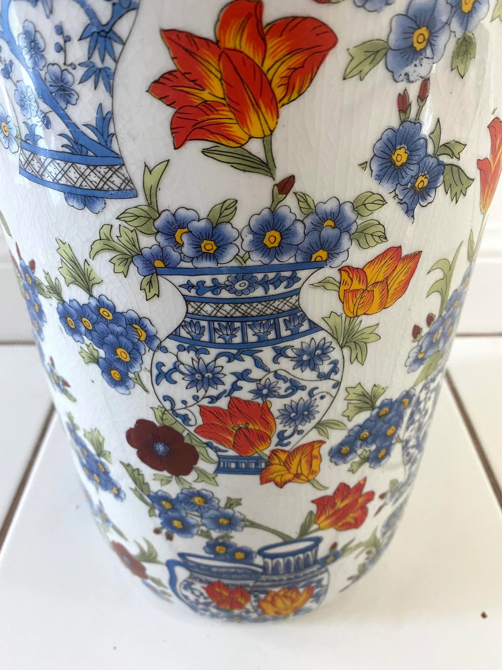 Floral Chinoiserie Ginger Jar Umbrella Stand - 6