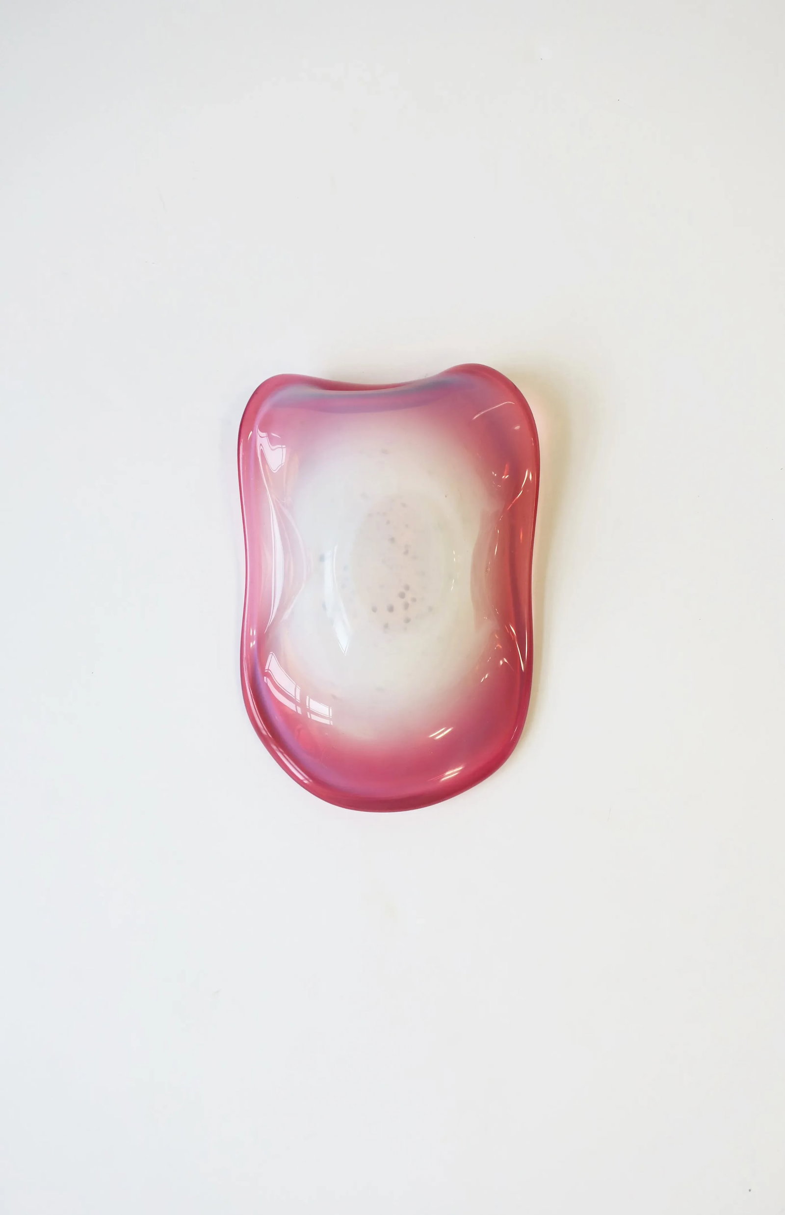 Italian Murano White Opaline, Pink and Gold Art Glass Bowl Attrib. Fratelli Toso Co. - 12