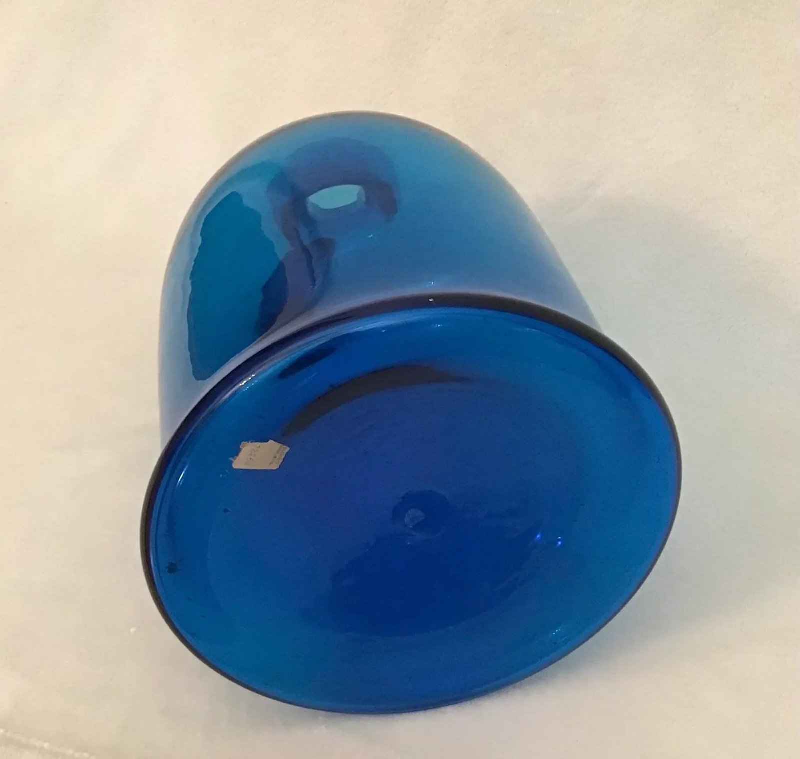 Vintage 1970s Blenko Glass Turquoise Blue Jug Decanter No. 7226s John Nickerson Design - 10