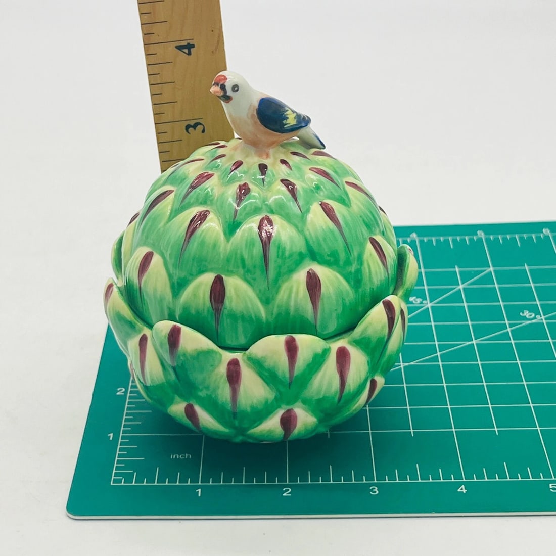 Vintage Mottahedeh Sir Humphrey Wakefield Stately Homes Artichoke Bird Trinkle Box - 4
