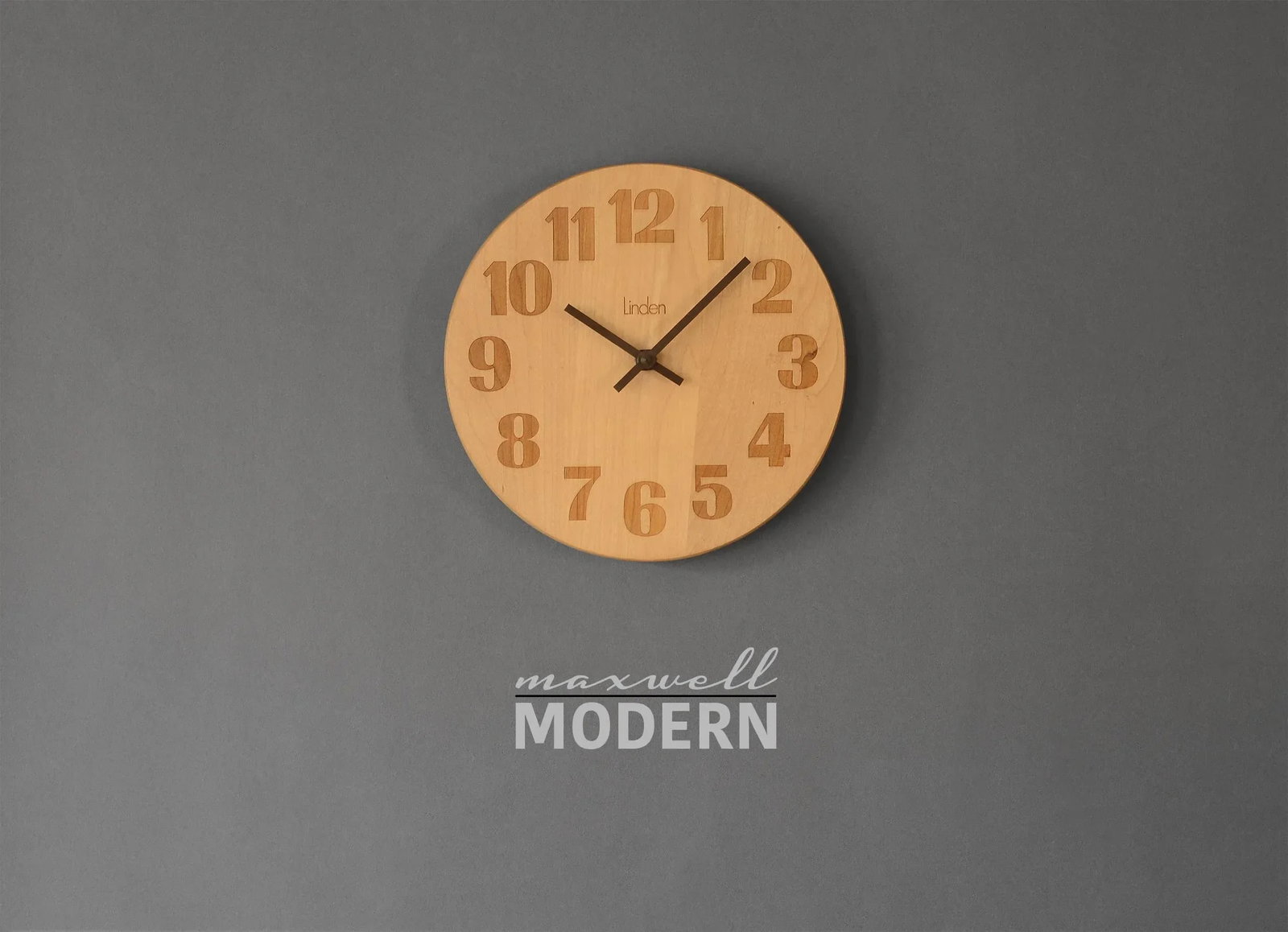 Vintage 1970s Danish Modern Linden Round Wooden Clock - 2