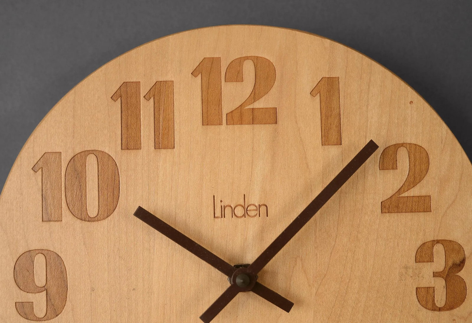 Vintage 1970s Danish Modern Linden Round Wooden Clock - 5