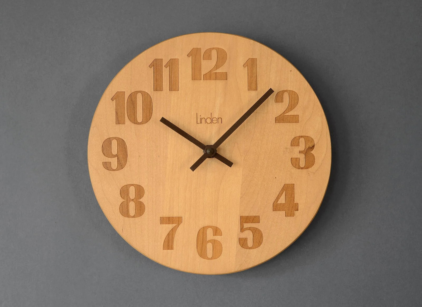 Vintage 1970s Danish Modern Linden Round Wooden Clock - 7