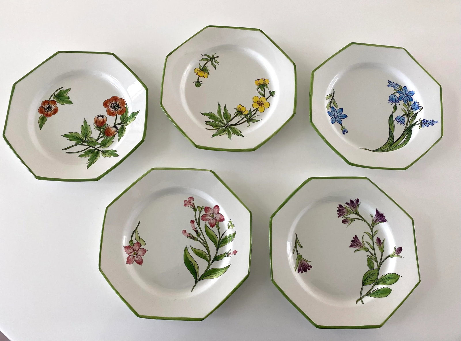 Vintage Este Ceramiche Lunch Plates - Set of 5 - 9