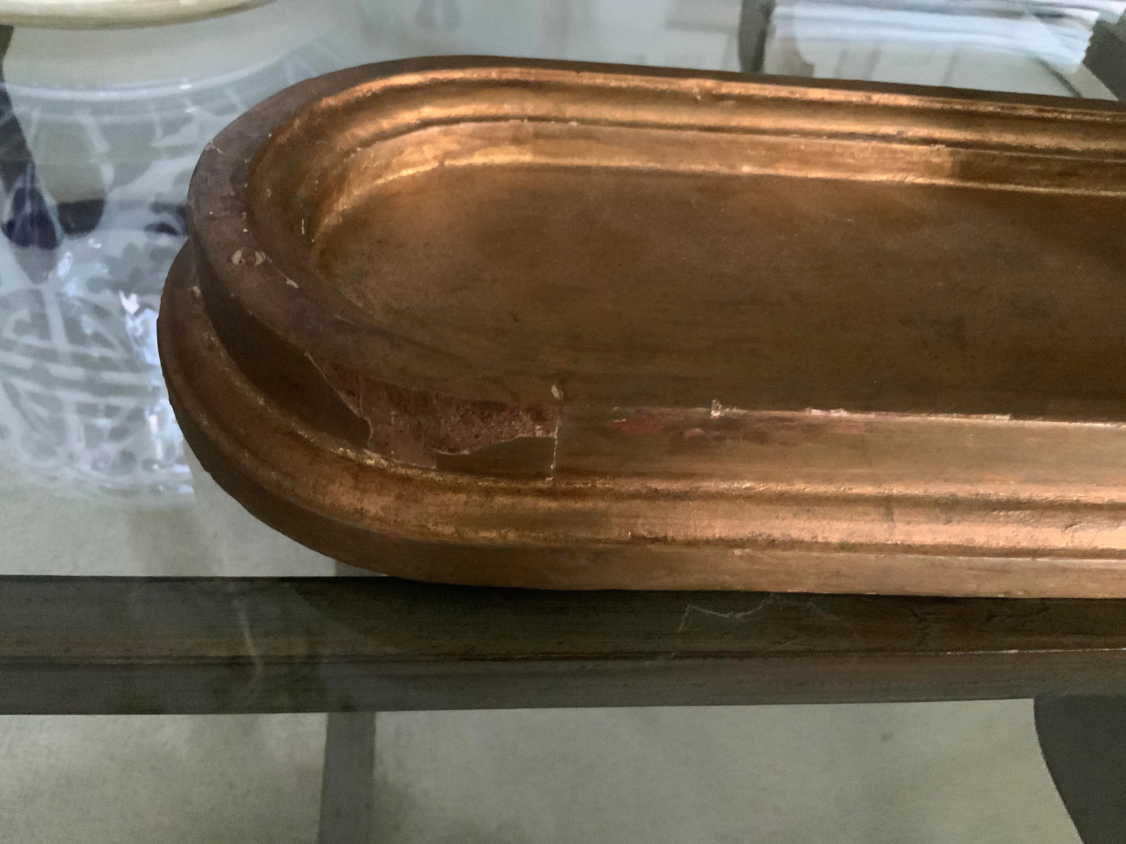 Vintage Hand Carved Gold Gilt Corbel Wall Shelf - 5