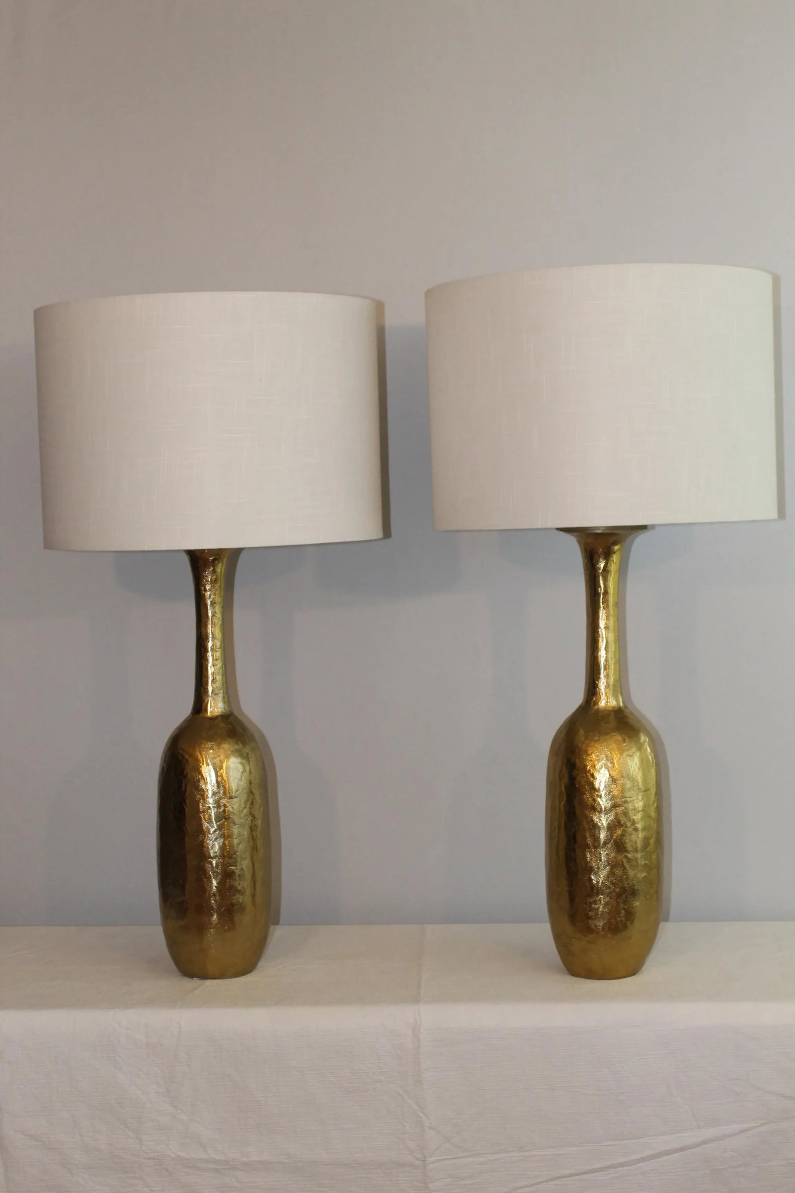 Mid 20th Century Patrick Coard Influence Brass Lamps - a Pair - 9