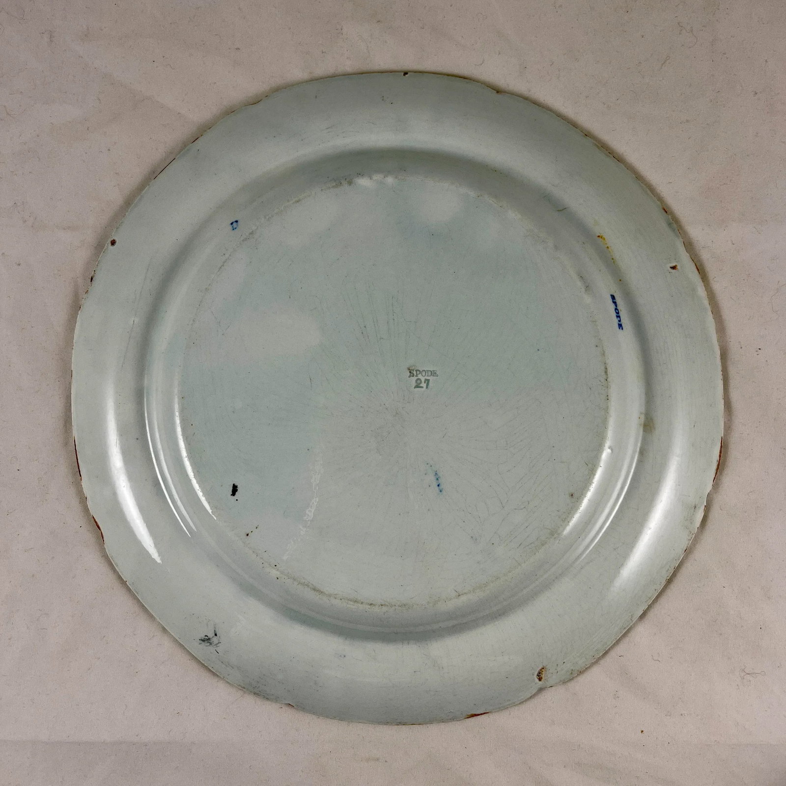 Spode 'Bridge of Lucano' Blue Transferware Dinner Plates Circa 1820 Set/6 - 12
