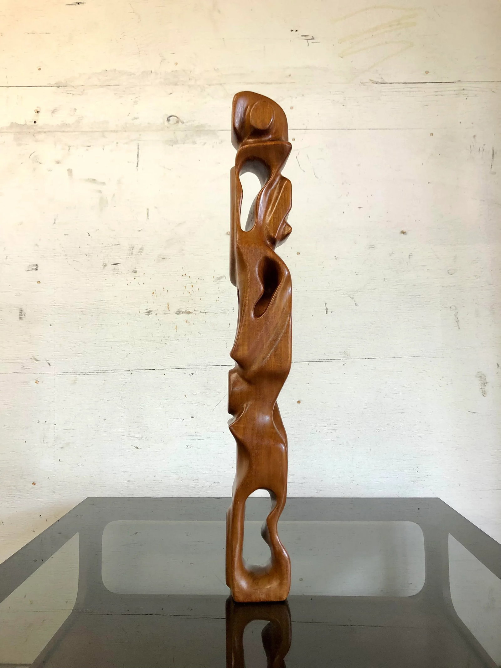 Mid-Century Signed Artist-Handcrafted Abstract Totem Sculpture - 3
