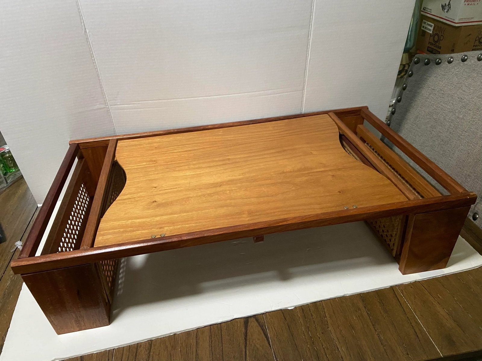 Mid-Century Linrose Lap Desk Cane & Serving Bed Tray- 2 Pieces - 4