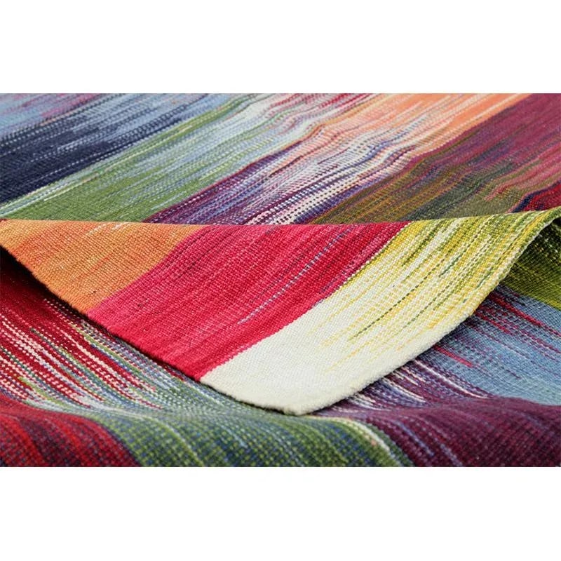 Handwoven Scandinavian Style Persian Kilim Rug 5'1" X 6'5" - 3