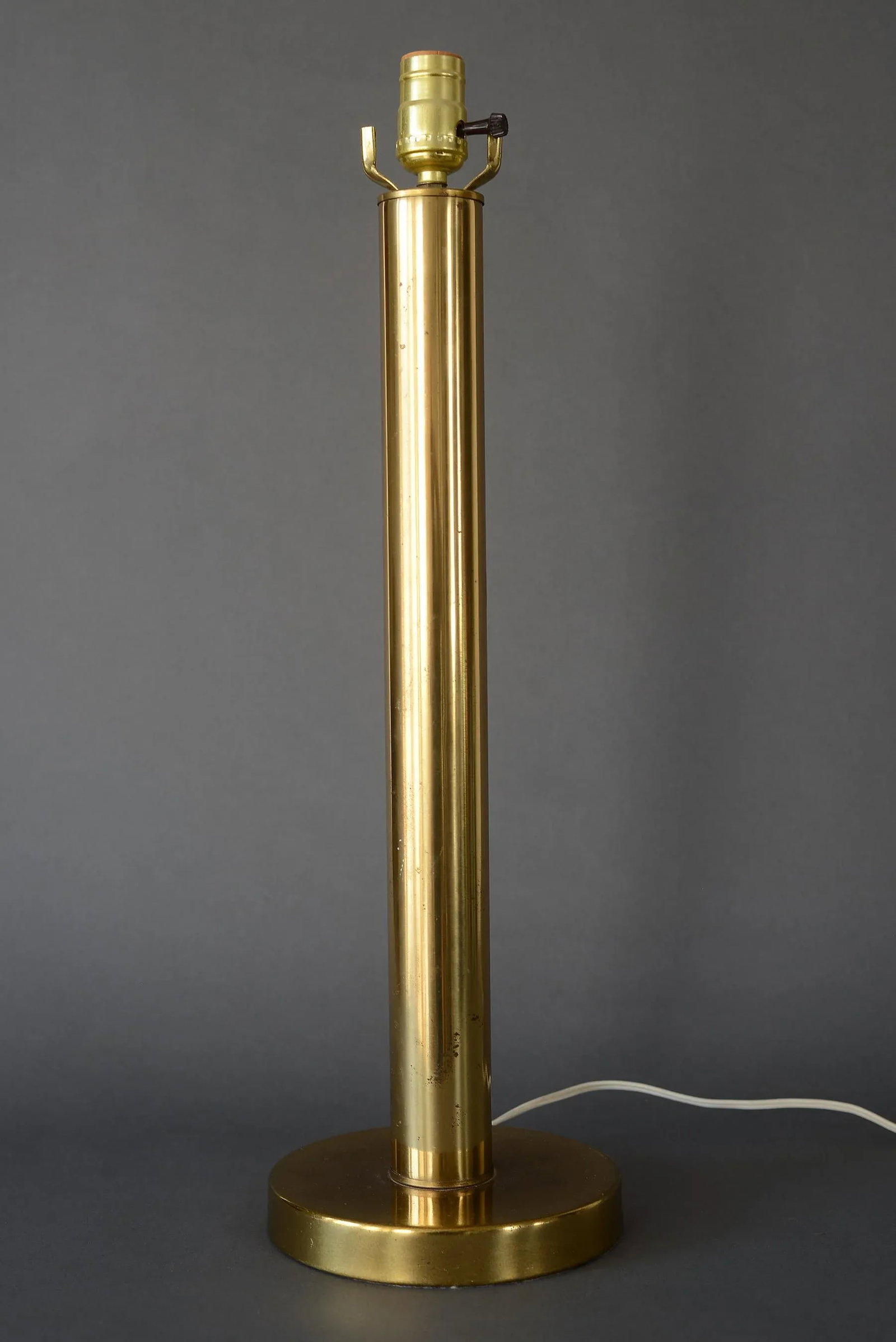Mid Century Minimalist Cylinder Brass Table Lamp - 3
