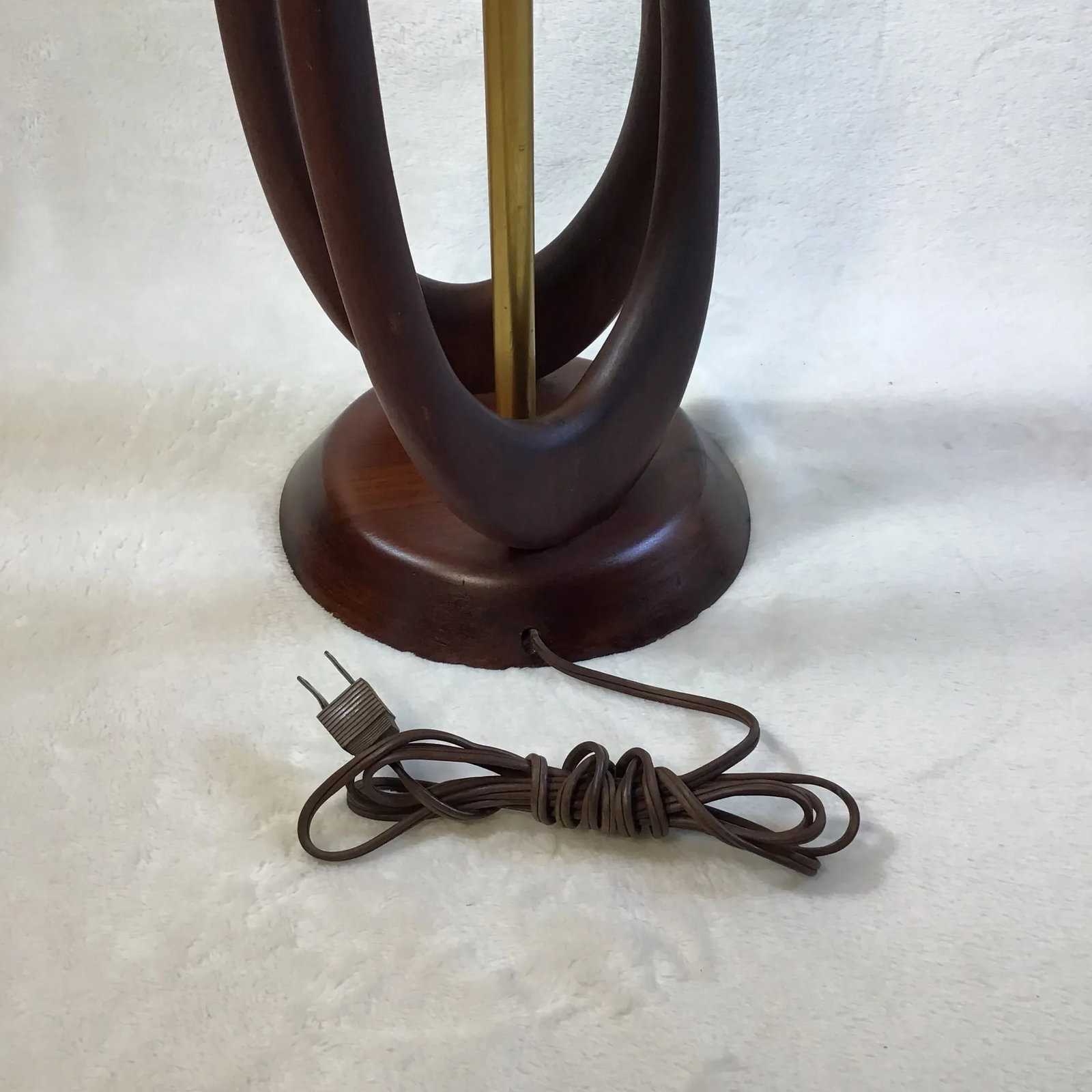 Mid Century Sculptural Walnut Table Lamp Adrian Pearsall Era - 5