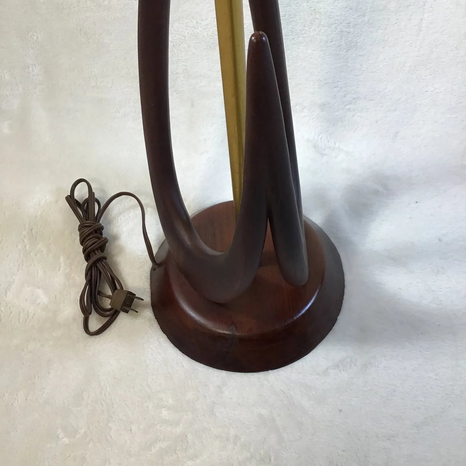 Mid Century Sculptural Walnut Table Lamp Adrian Pearsall Era - 6