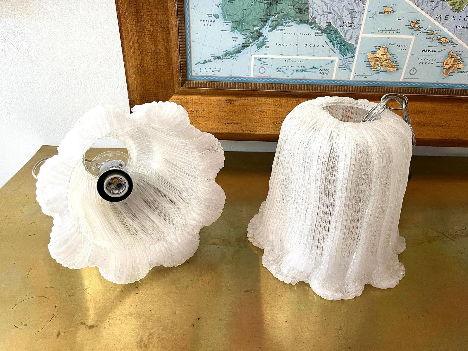 1960s Lucite Tulip Pendant Lights - a Pair - 9