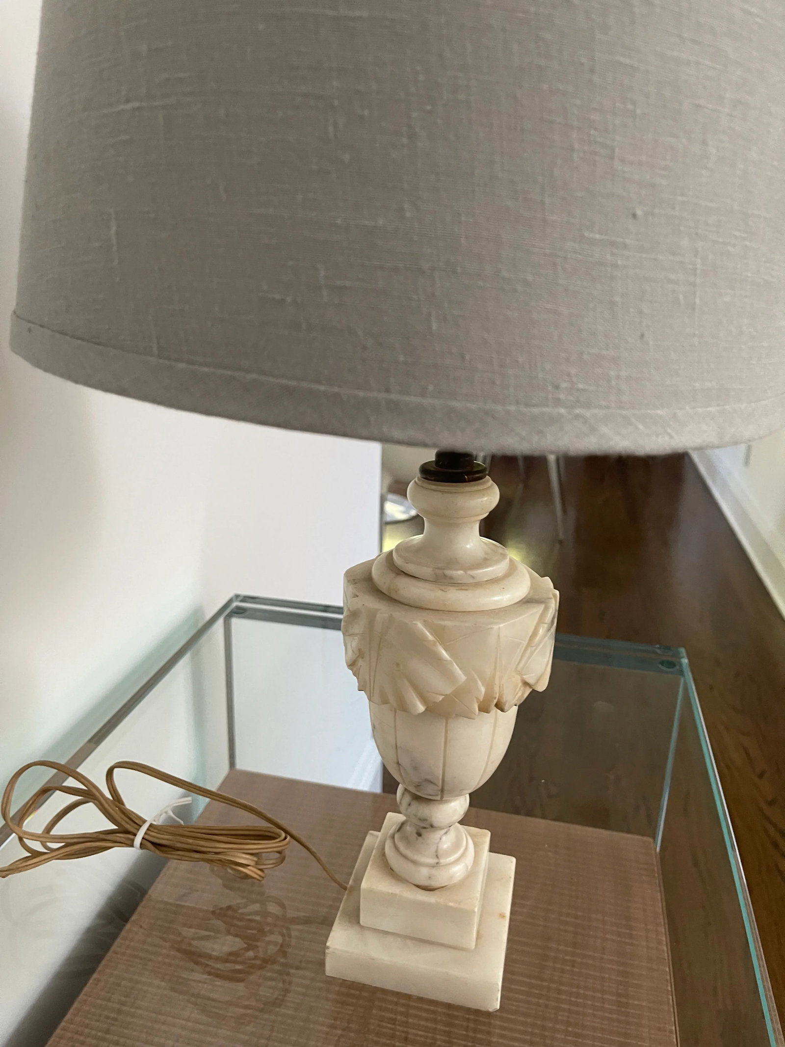 Mid-Century Marble Carved Table Lamp - 5