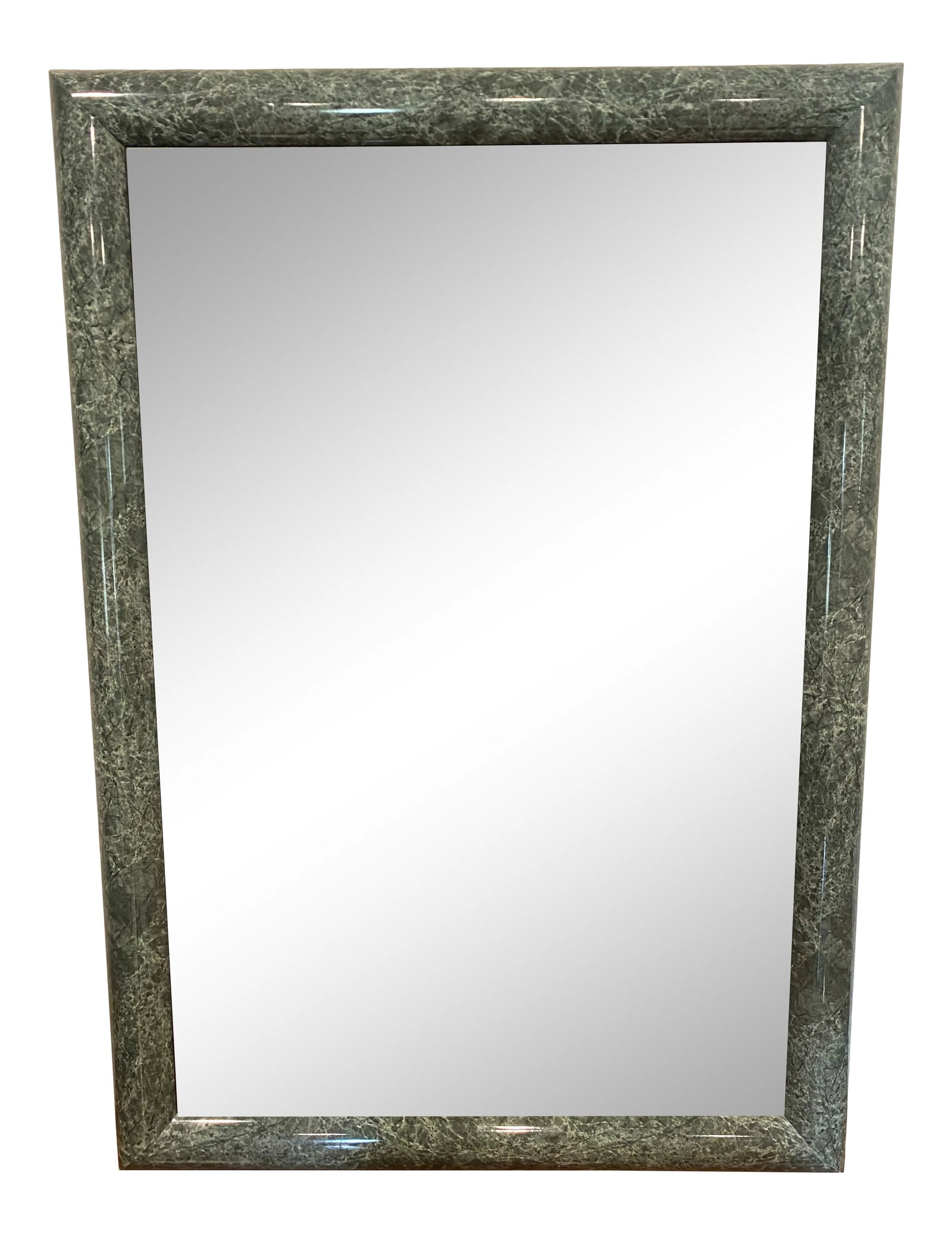 Vintage 80's Post Modern Green Faux Marble Large Wood Mirror: Vintage contemporary fake green marble wall mirror Condition: Alterations: Original Condition Unaltered Imperfections: Some Imperfections Condition Notes: In almost excellent condition Materials &