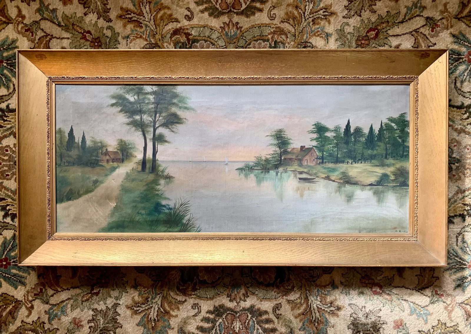 Early 19th Century Dutch Landscape "Cottage Retreat" - Oil on Canvas - 12