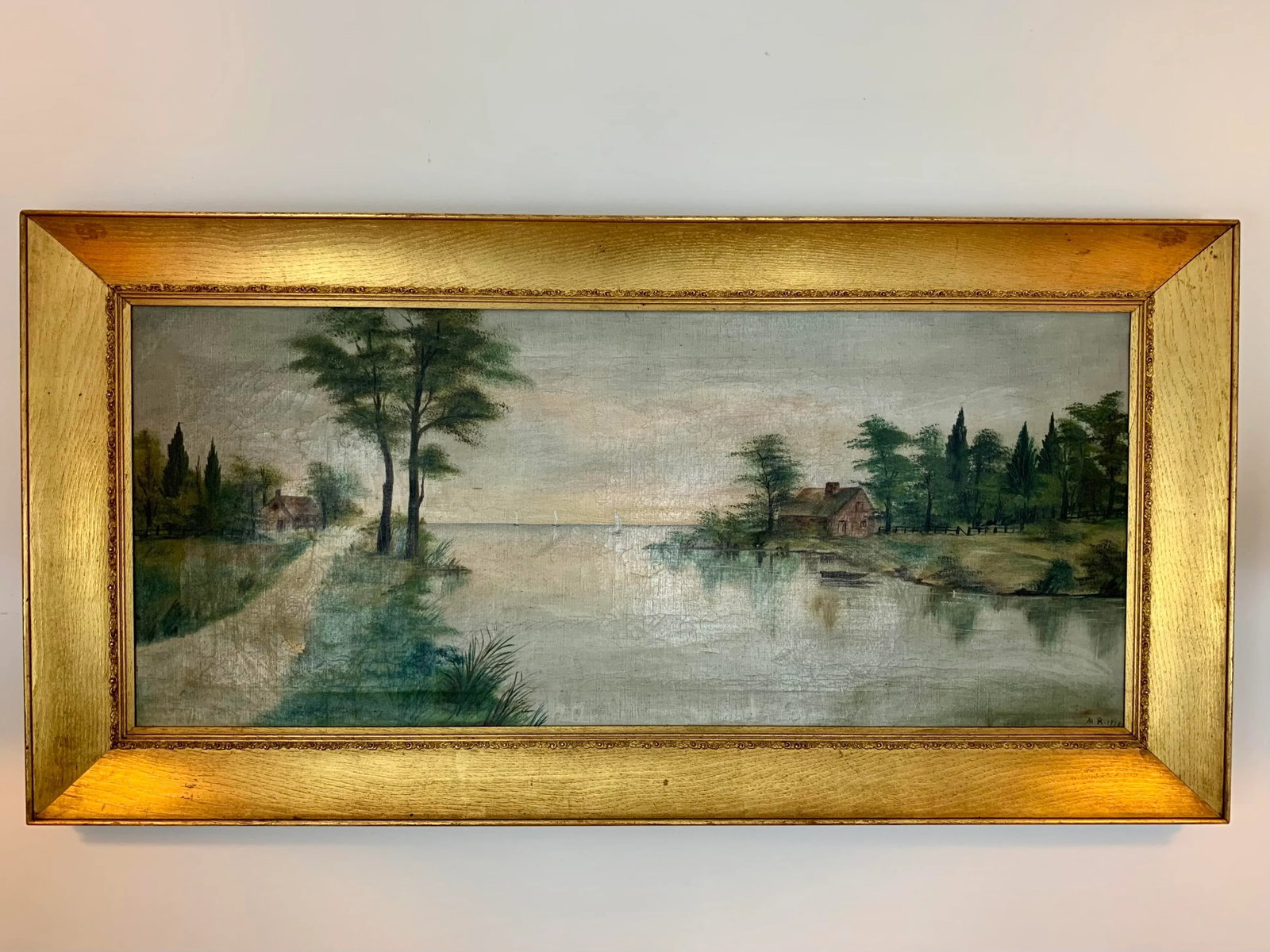 Early 19th Century Dutch Landscape "Cottage Retreat" - Oil on Canvas - 13