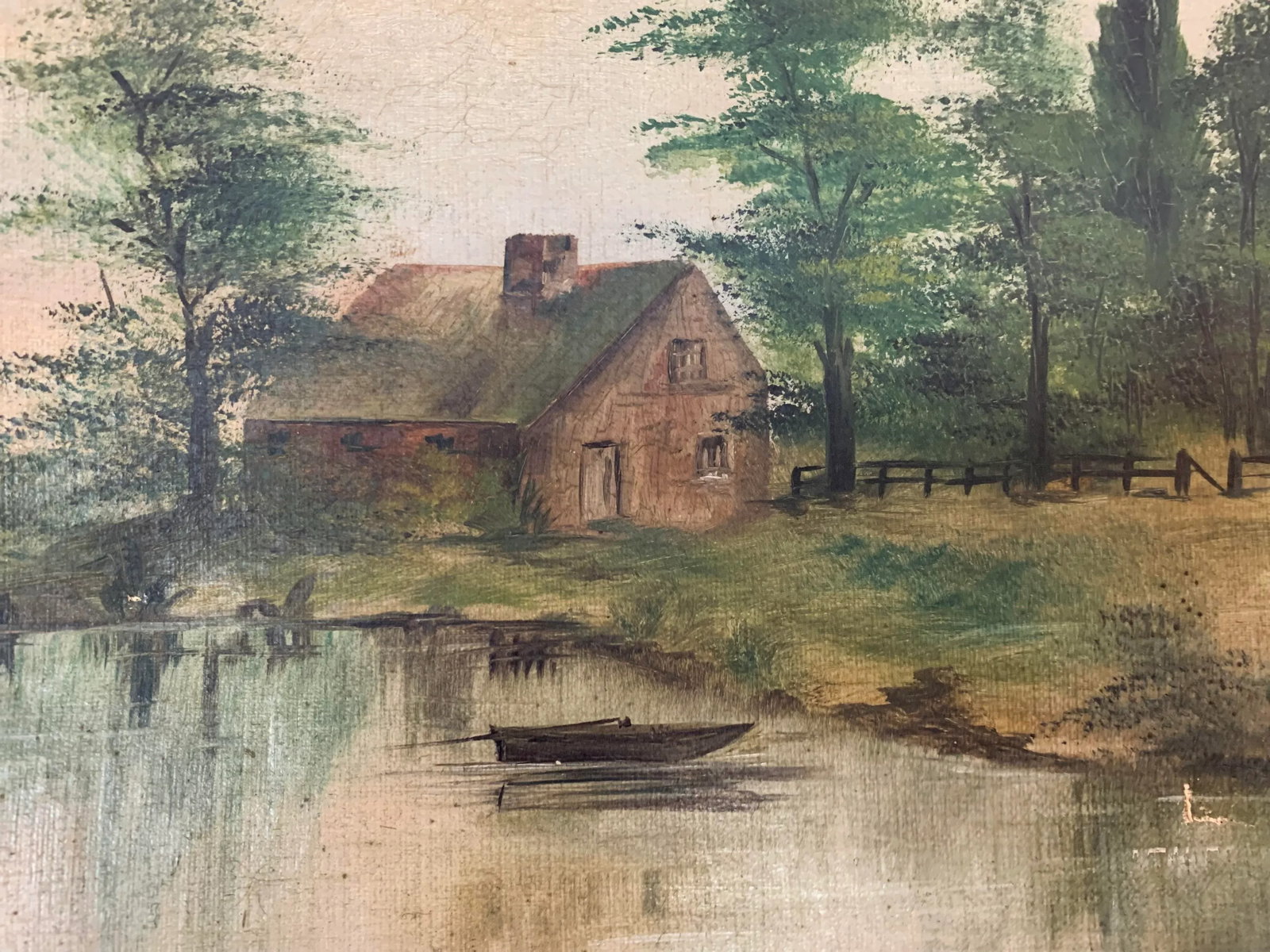 Early 19th Century Dutch Landscape "Cottage Retreat" - Oil on Canvas - 6