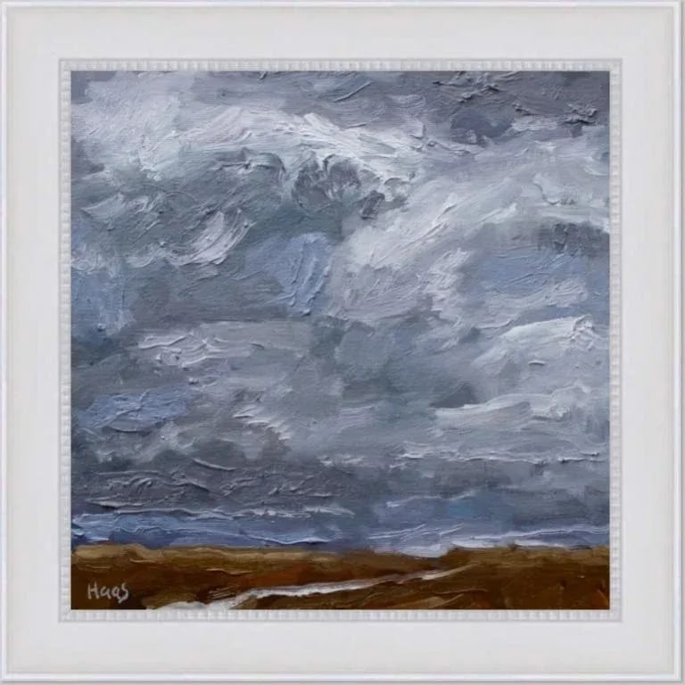 Stormy Desert, American Southwest Desertscape Landscape Oil Painting - 2