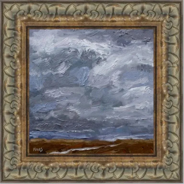 Stormy Desert, American Southwest Desertscape Landscape Oil Painting - 3