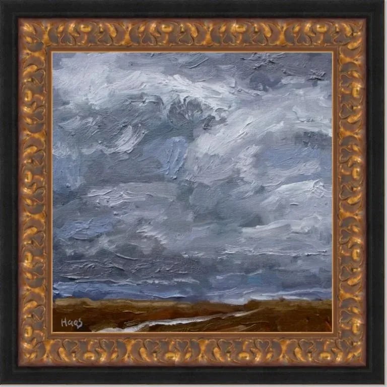 Stormy Desert, American Southwest Desertscape Landscape Oil Painting - 4