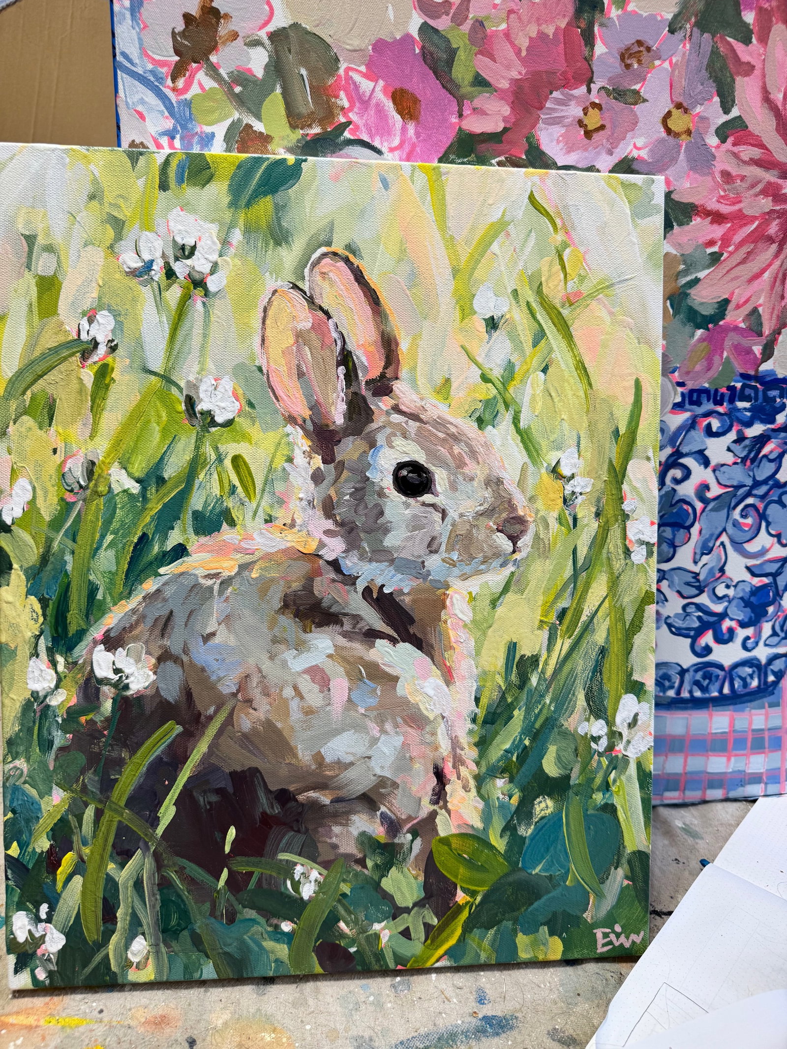 Bunny Painting I by Erin Tapp - 5