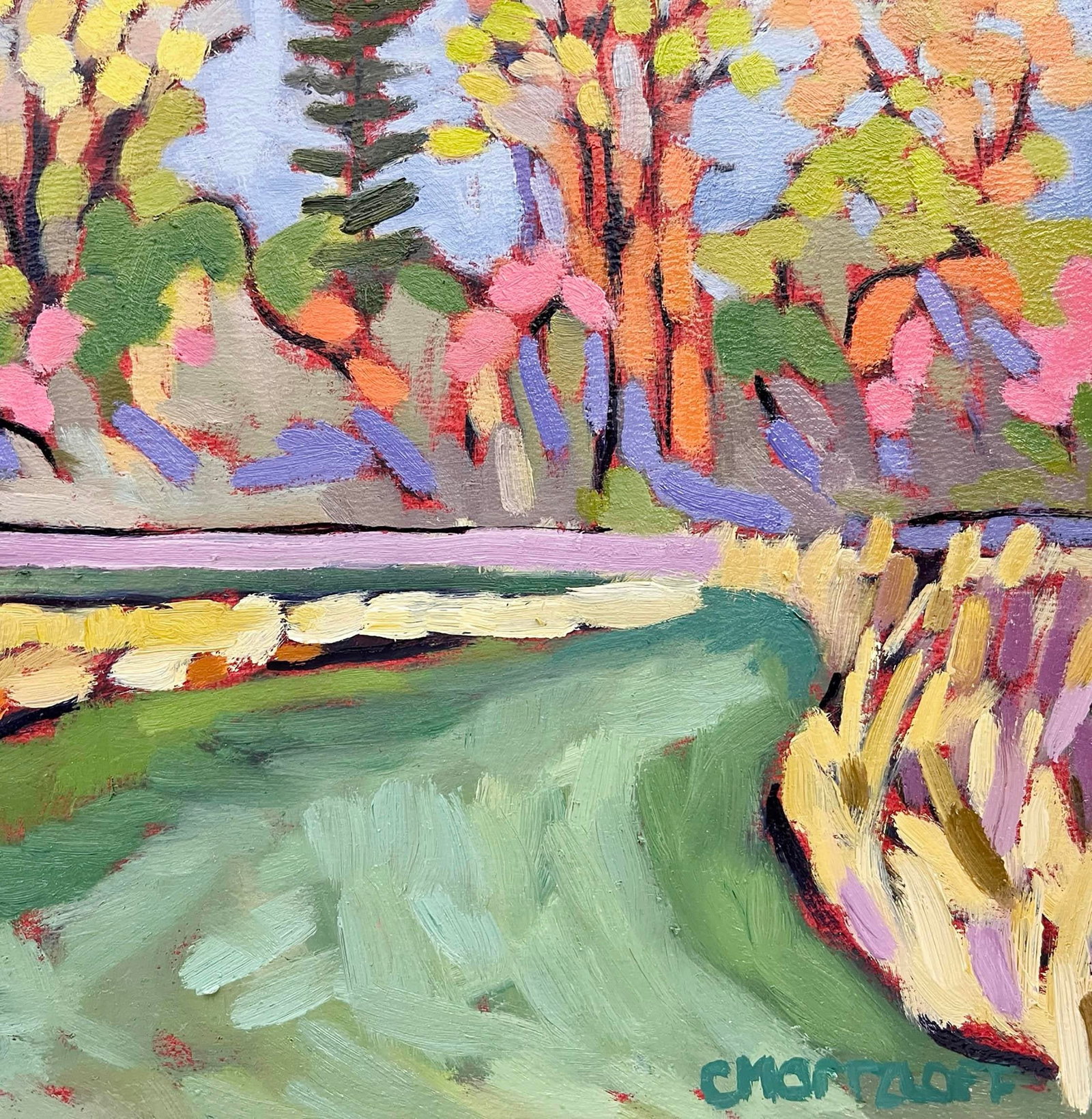 The Open Meadow, Original Oil Painting - 4