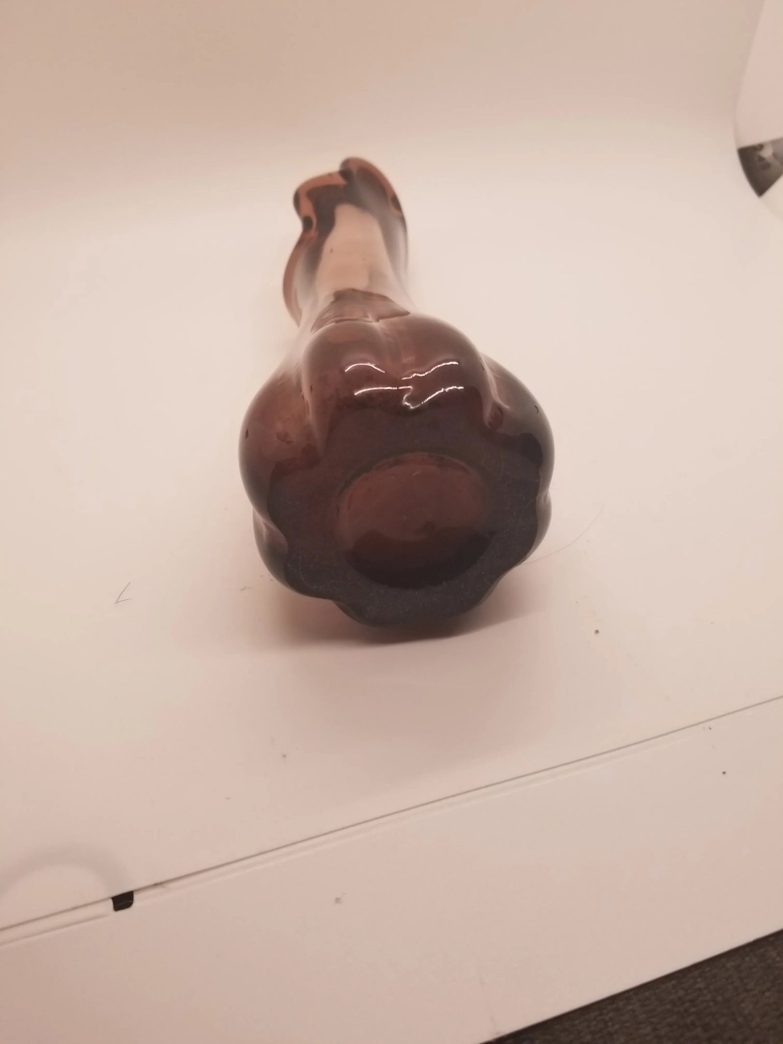 Vintage Five Finger Amethyst Handblown Glass Vase - 3