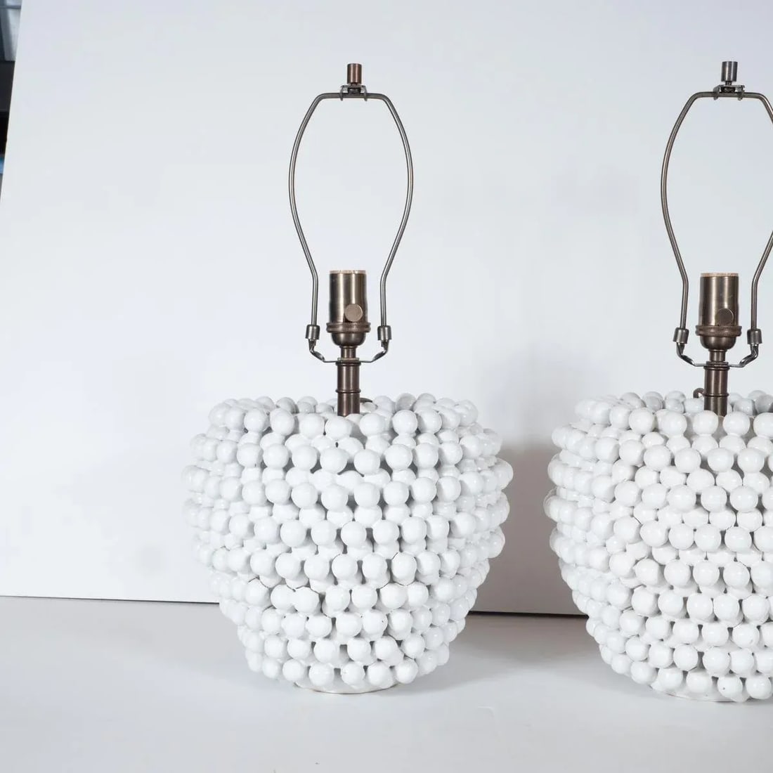 Vintage Clustered Ball Ceramic Table Lamps - a Pair - 3