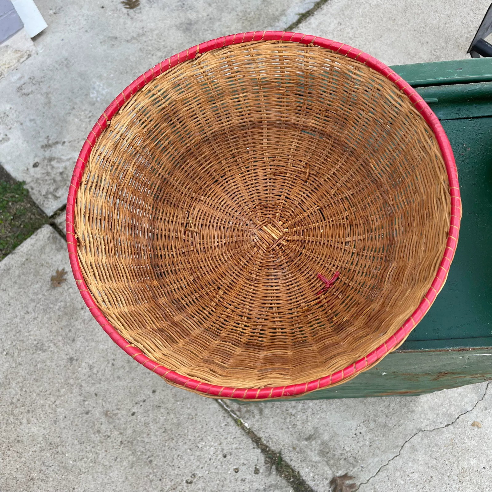 Vintage and Rattan and Multicolor Banded Baskets- a Set of 9 - 5
