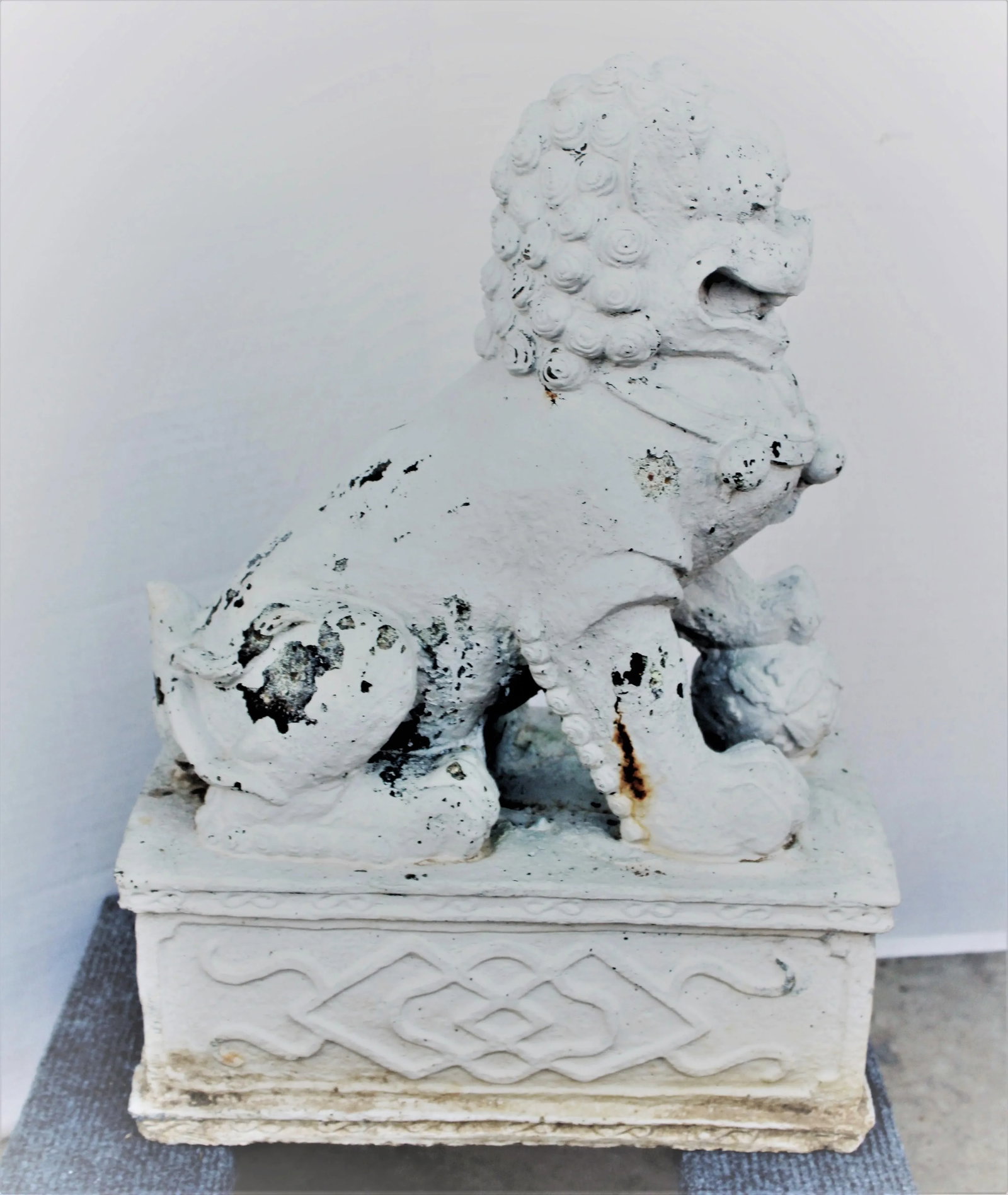 Antique Chinese Seated Foo Dog Statues, Pair - 5