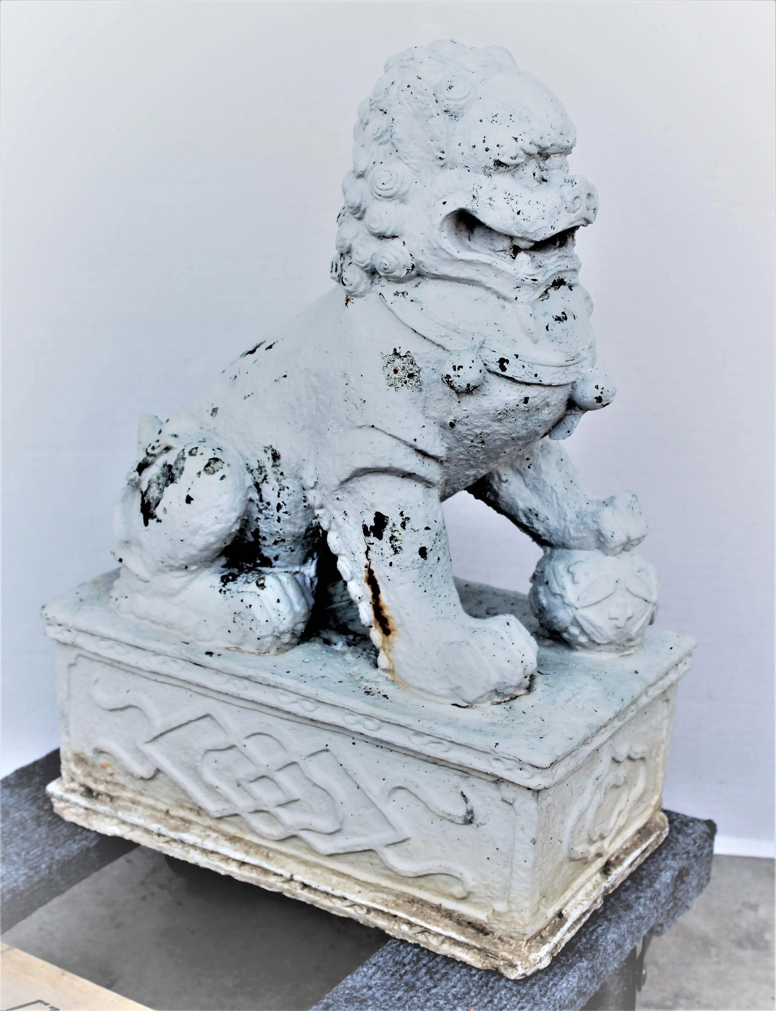 Antique Chinese Seated Foo Dog Statues, Pair - 6