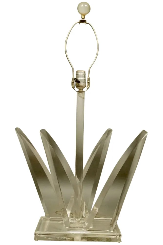 Signed 1960s Van Teal Lucite Table Lamp (1 of 4)