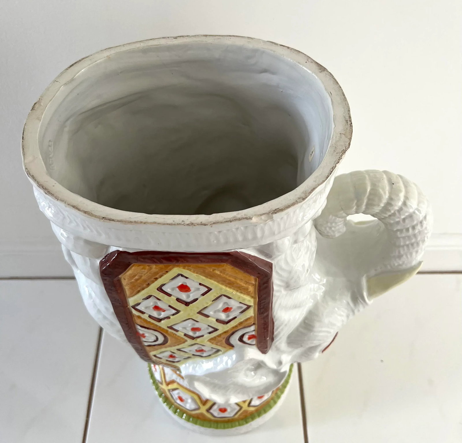 Large Italian Ceramic Elephant Planter - 10