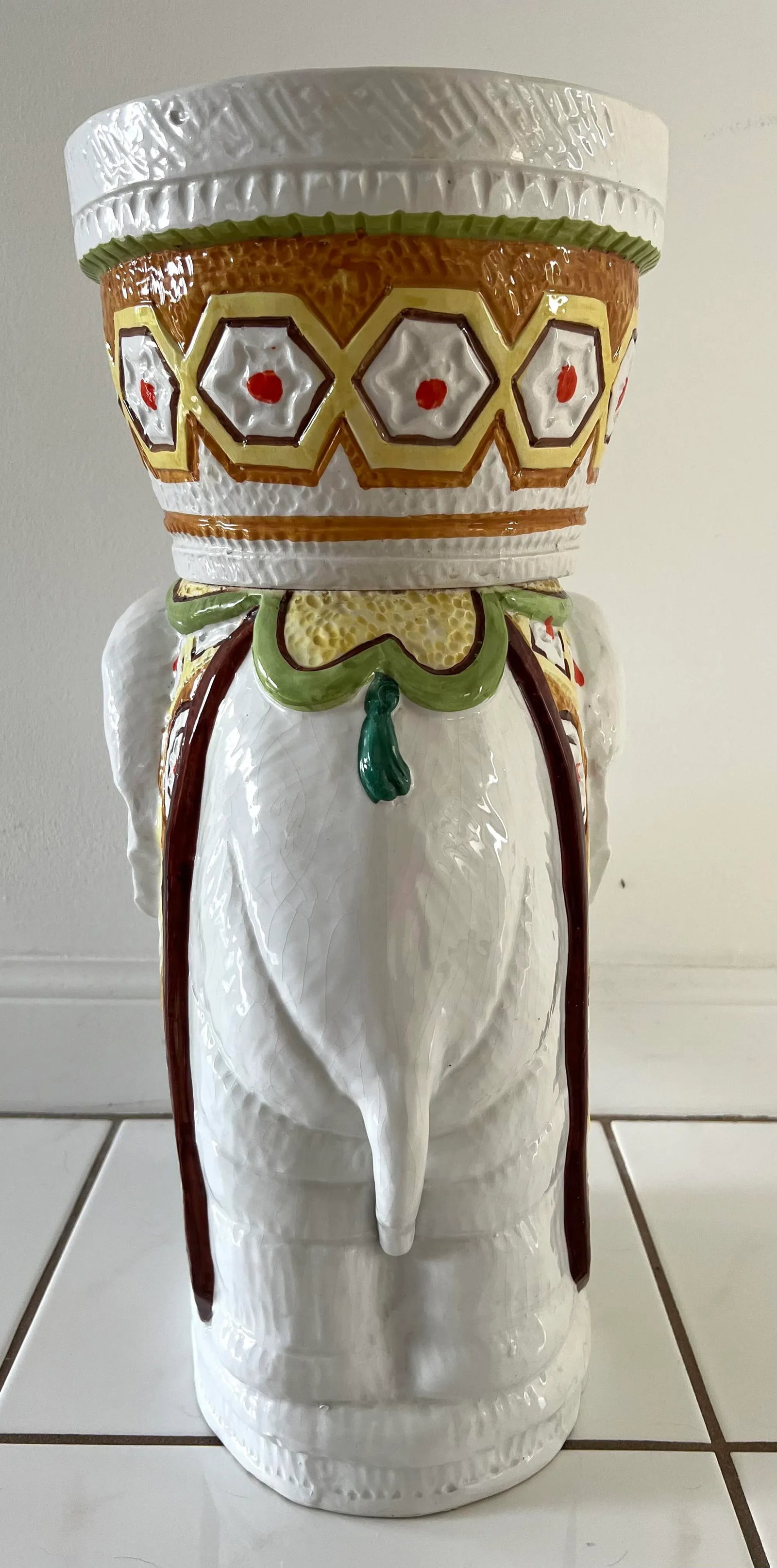 Large Italian Ceramic Elephant Planter - 4