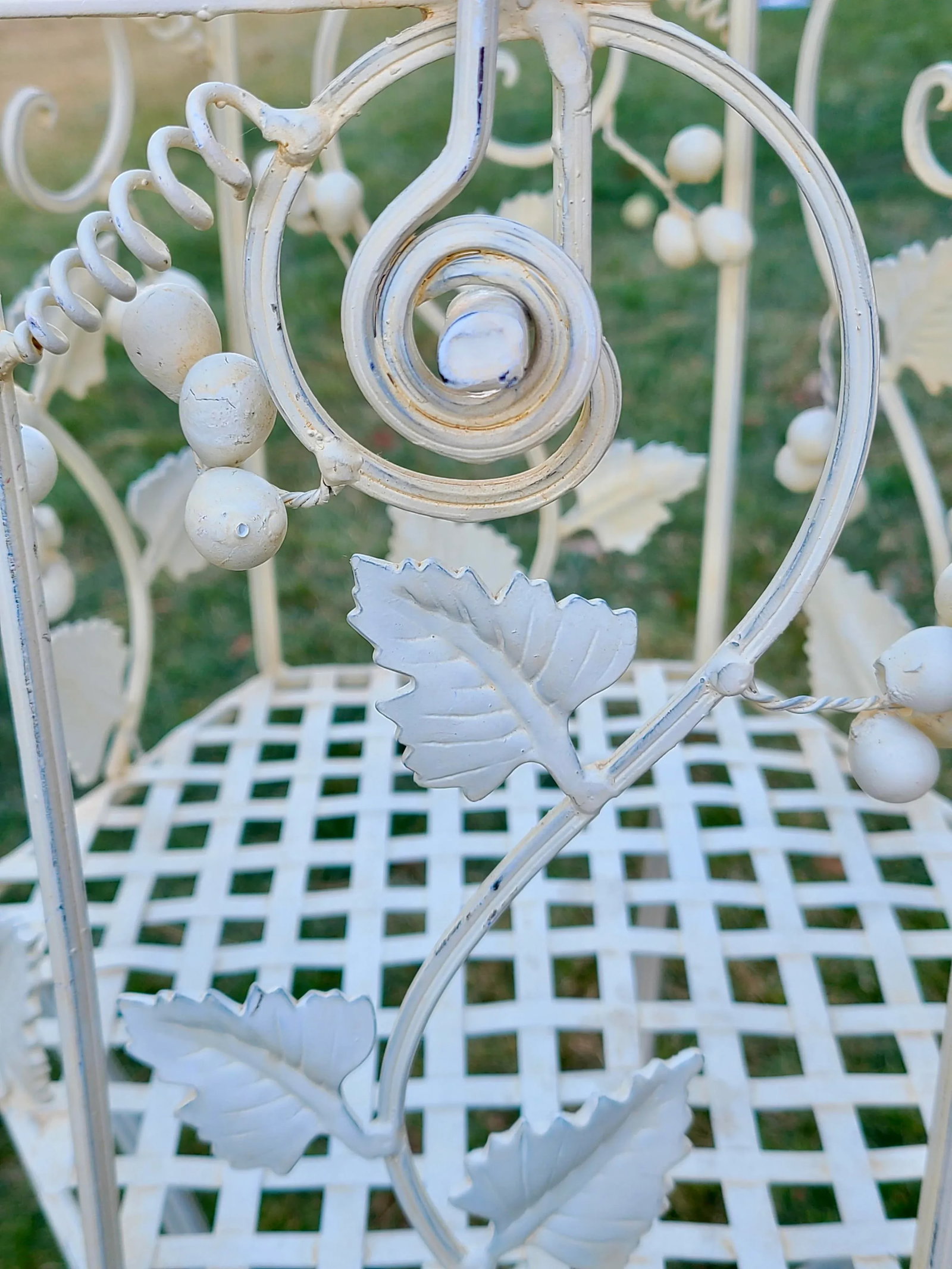 Vintage Italian Painted Wrought Iron Birdcage Plant Stand - 7