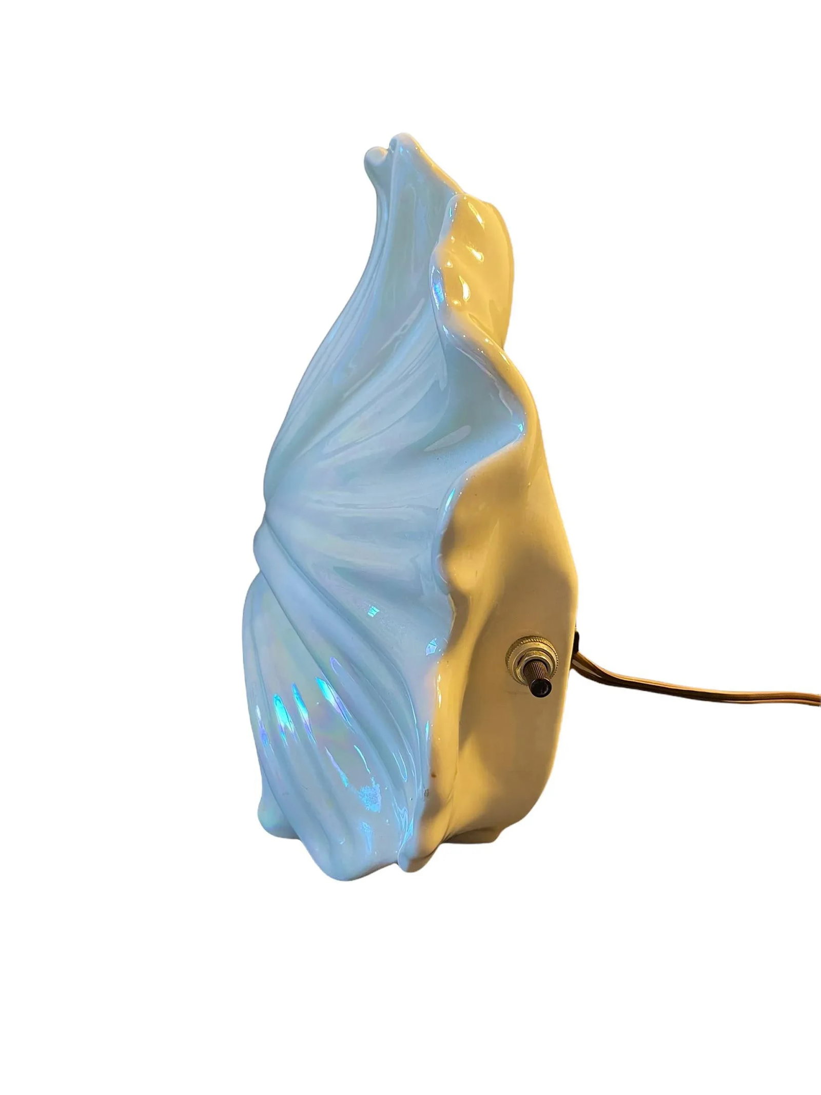 Vintage Art Deco Ceramic Shell Lamp - 2