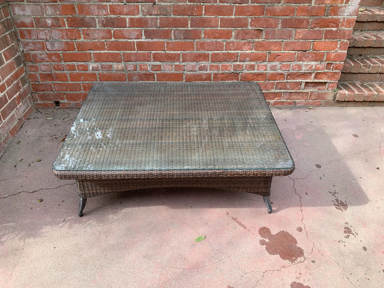 Outdoor Woven Vinyl Coffee Table - 2