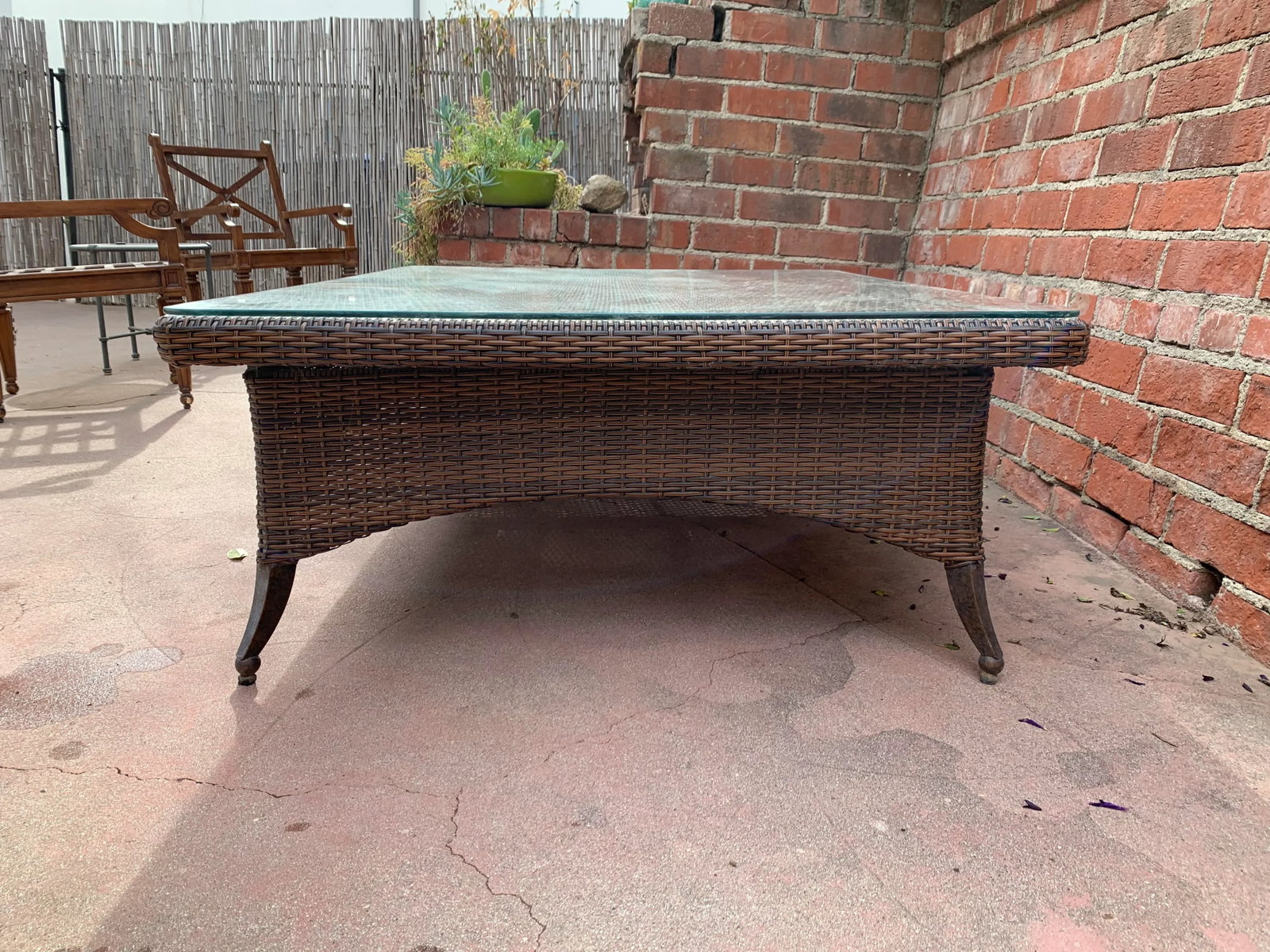 Outdoor Woven Vinyl Coffee Table - 3