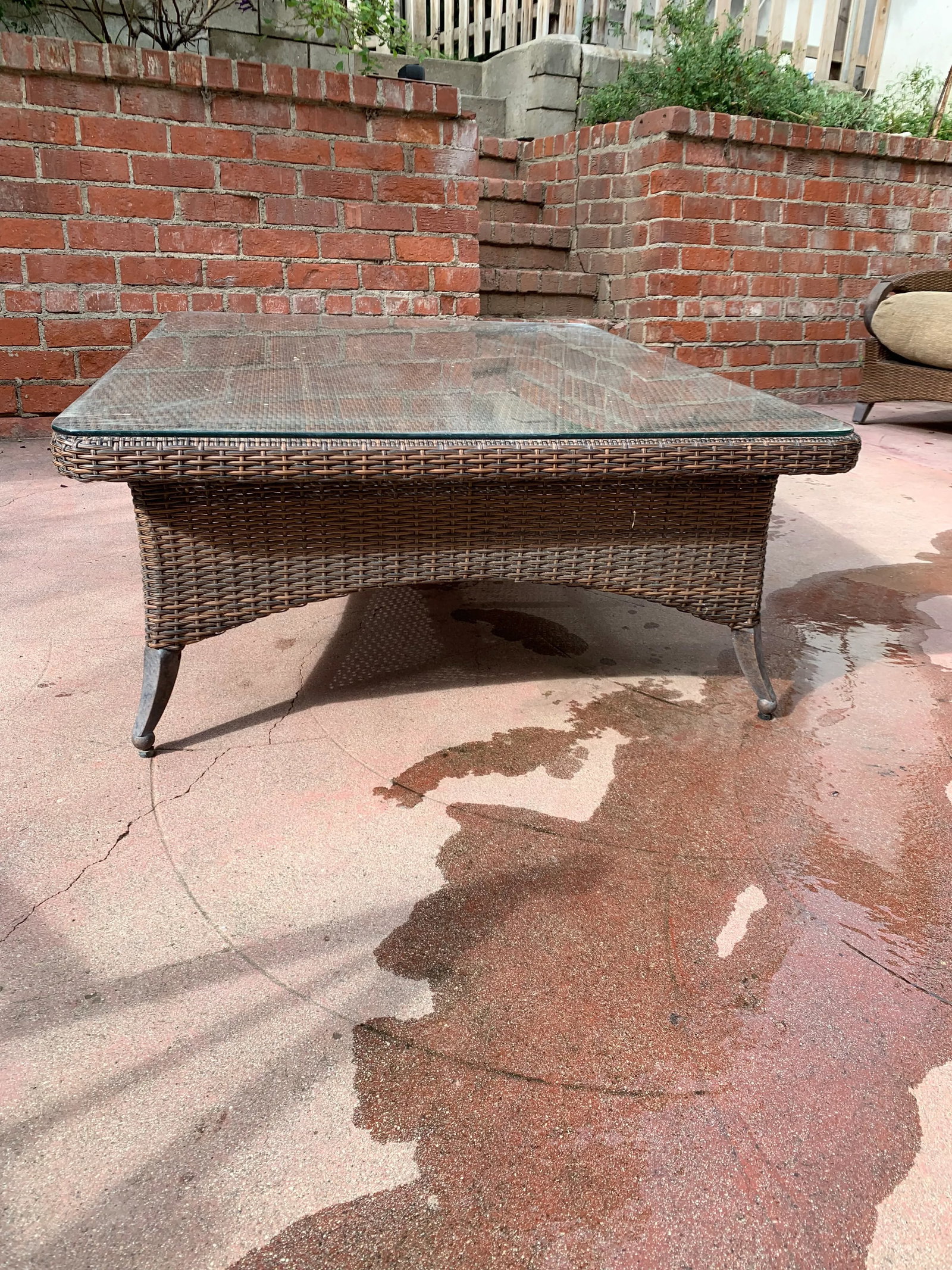 Outdoor Woven Vinyl Coffee Table - 5