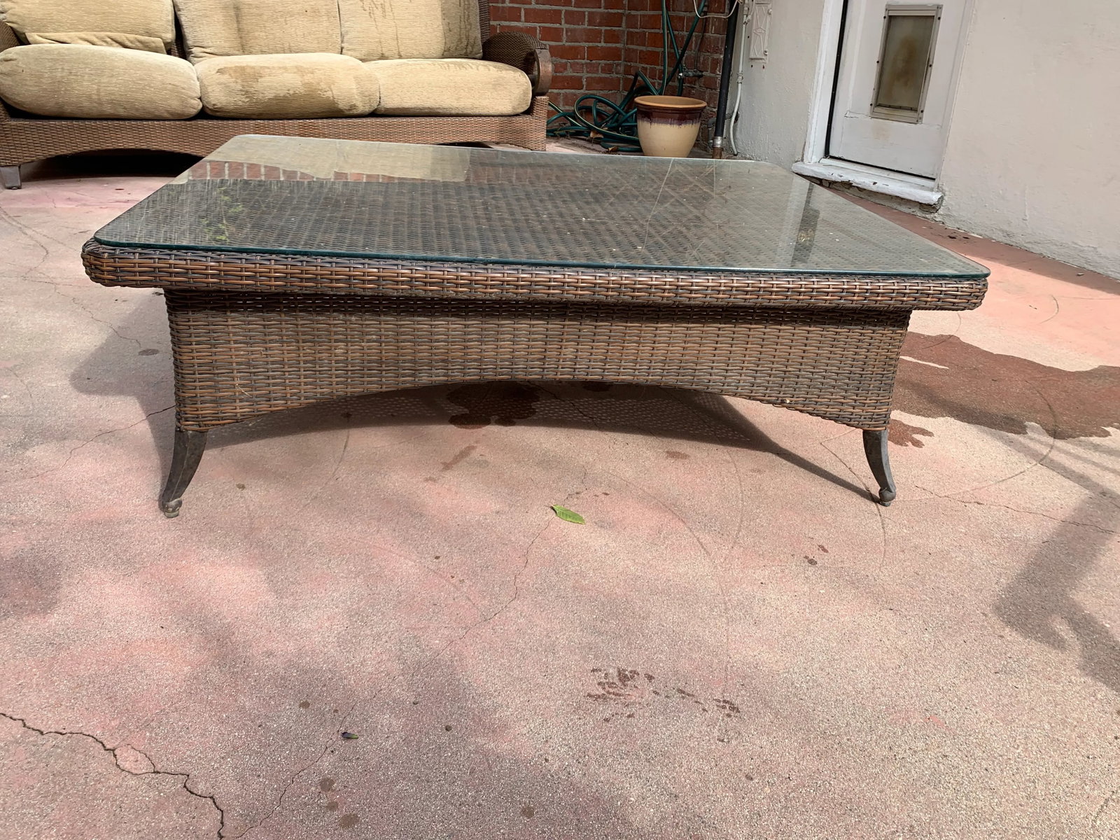 Outdoor Woven Vinyl Coffee Table - 6