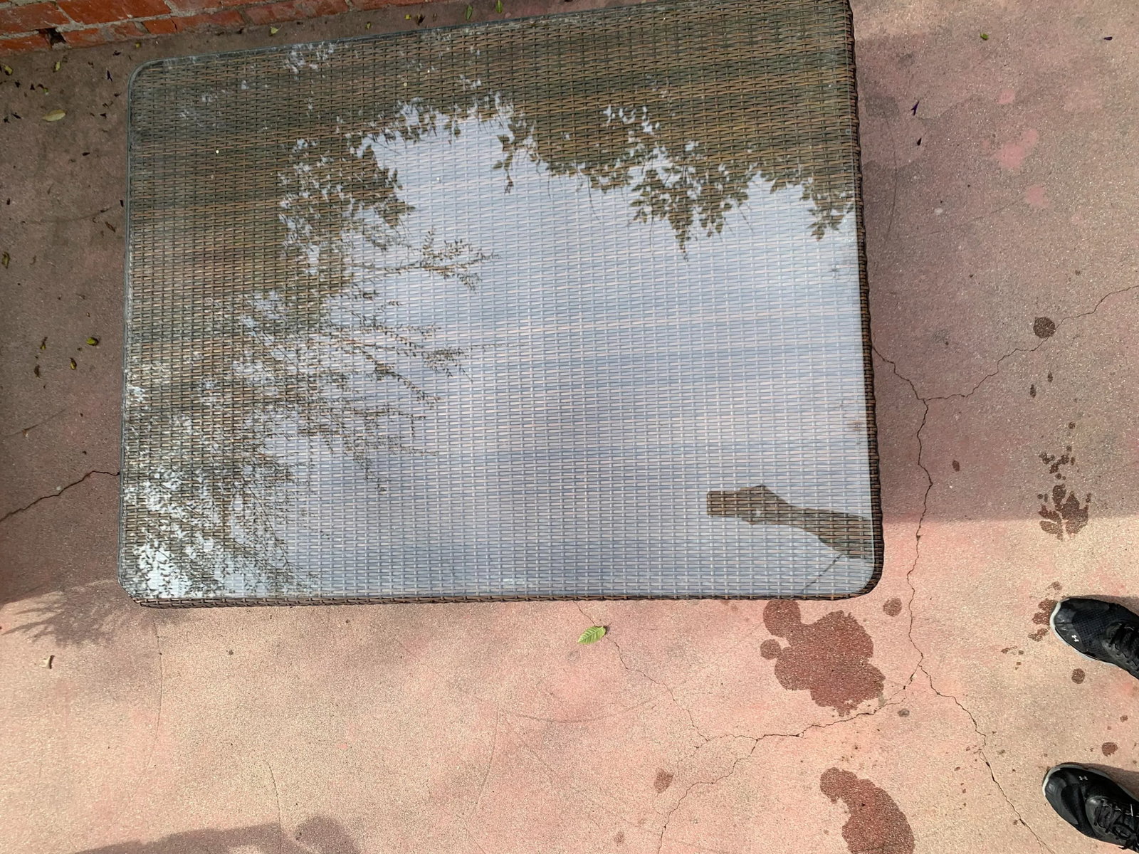 Outdoor Woven Vinyl Coffee Table - 8