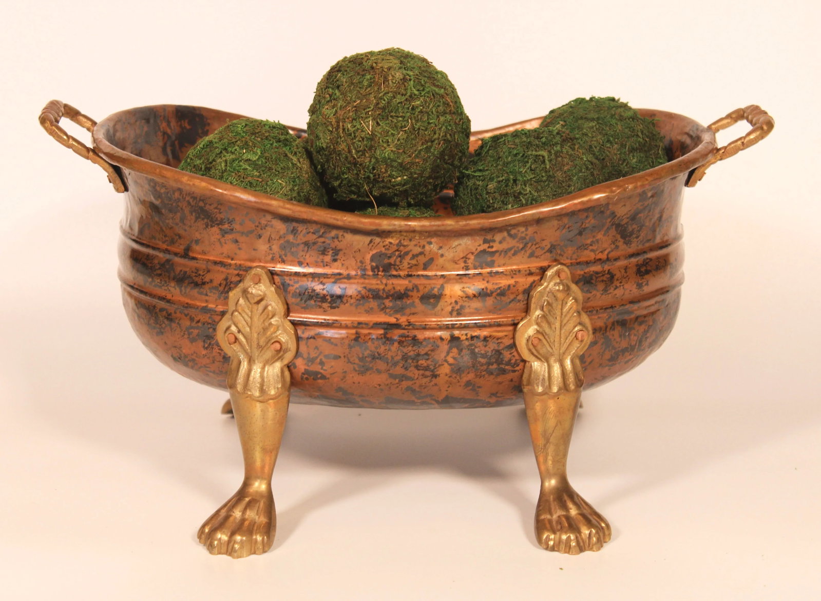 Vintage French Copper Gilded Brass Jardiniere / Planter - 11