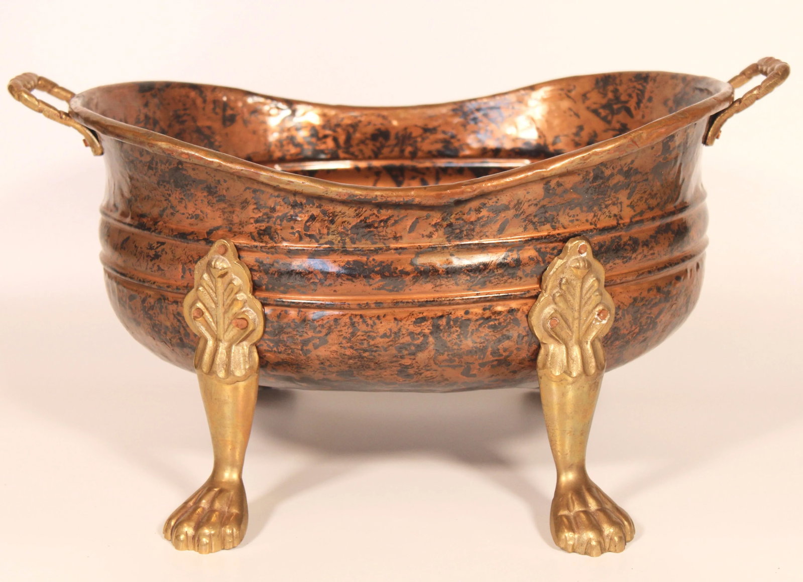 Vintage French Copper Gilded Brass Jardiniere / Planter - 2