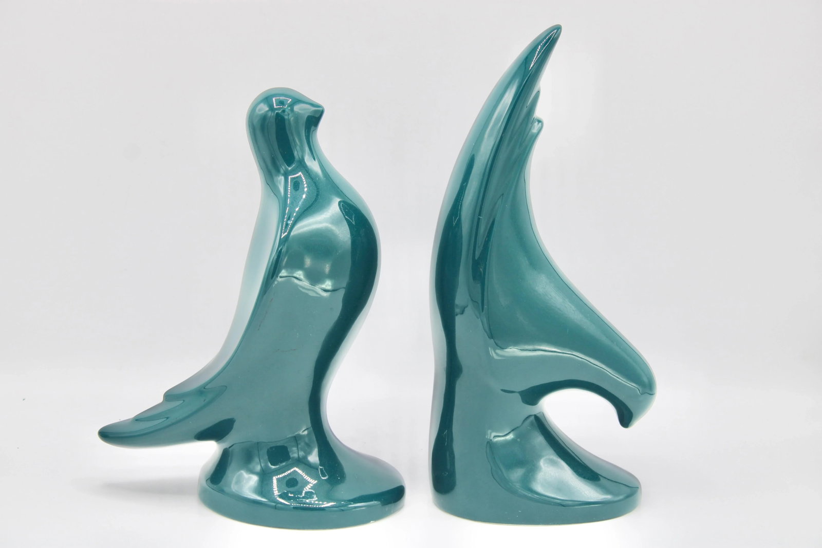 Vintage Art Deco Italian Ceramic Bird Bookend Sculptures - 2