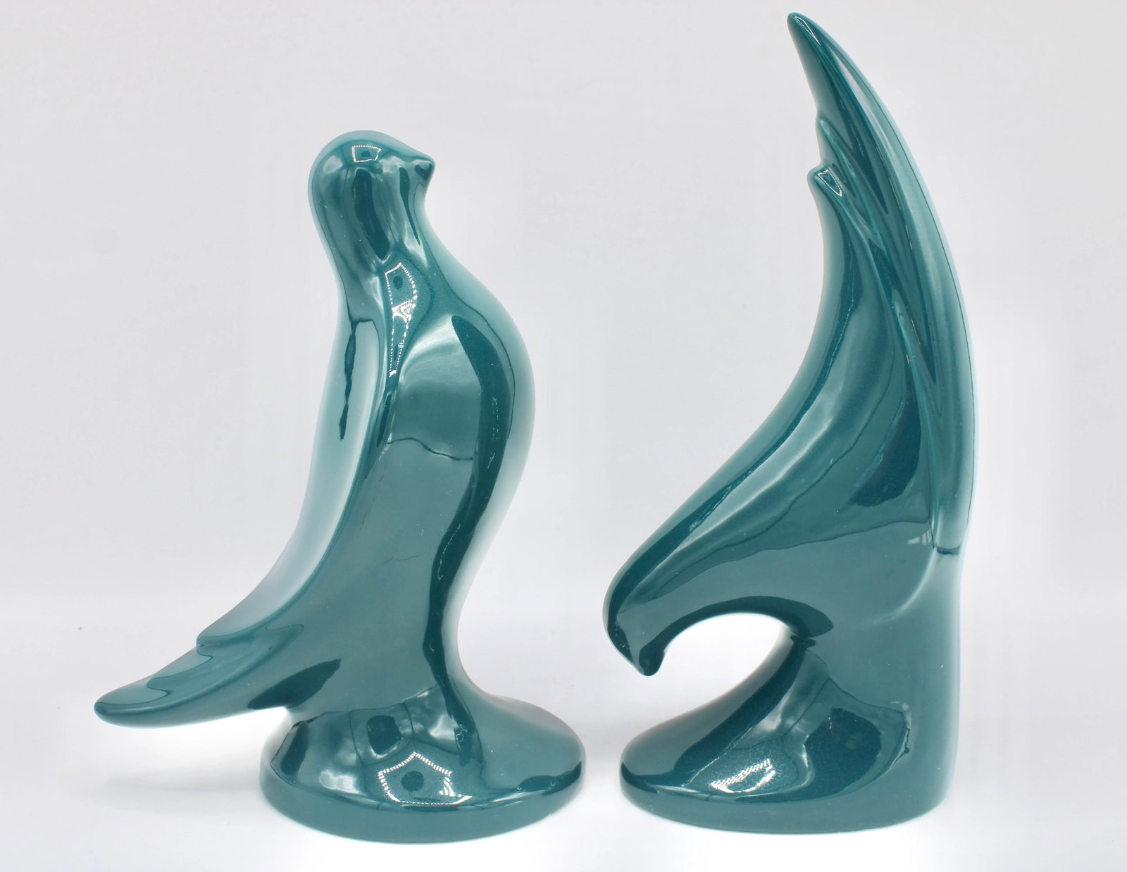 Vintage Art Deco Italian Ceramic Bird Bookend Sculptures - 3