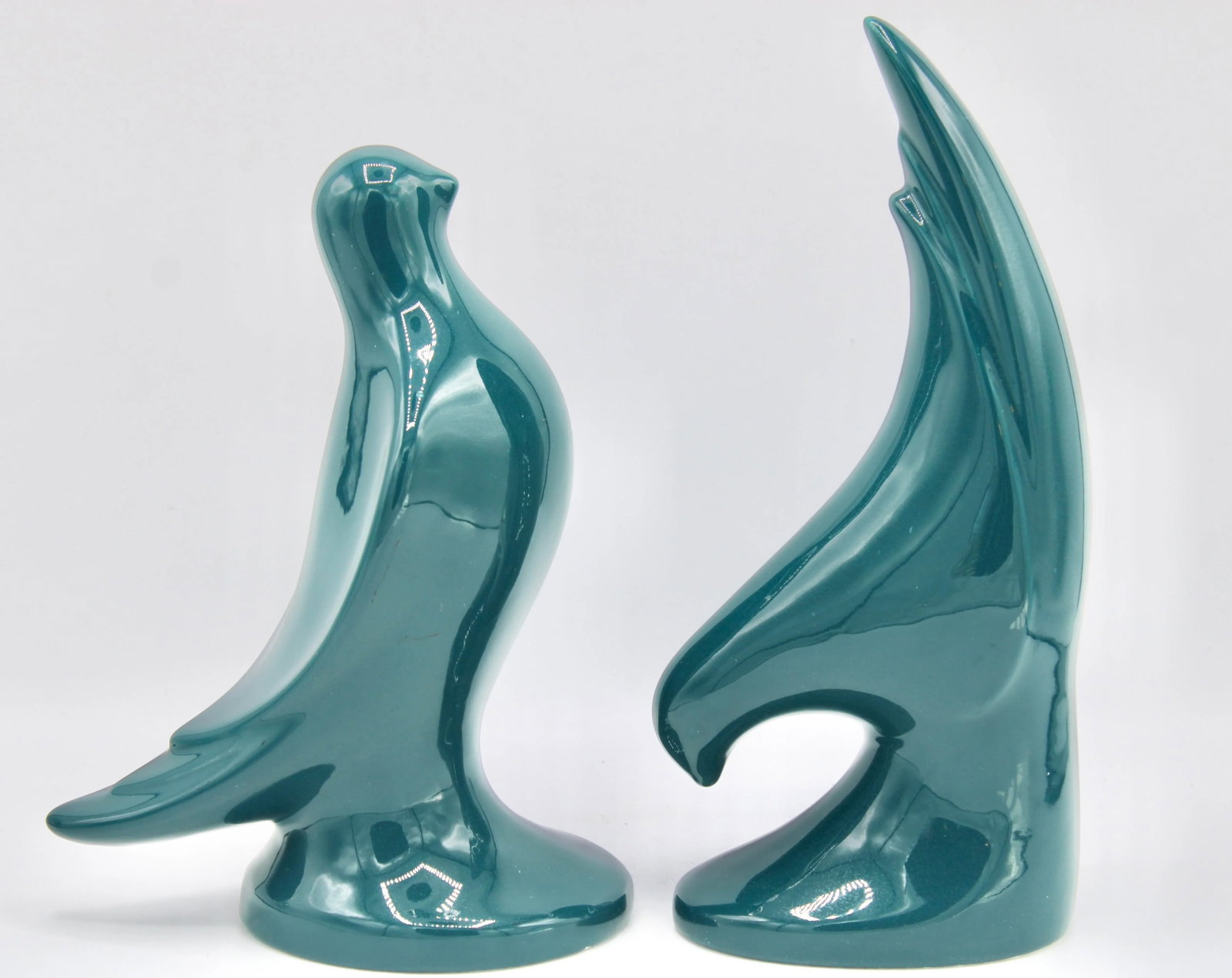 Vintage Art Deco Italian Ceramic Bird Bookend Sculptures - 4