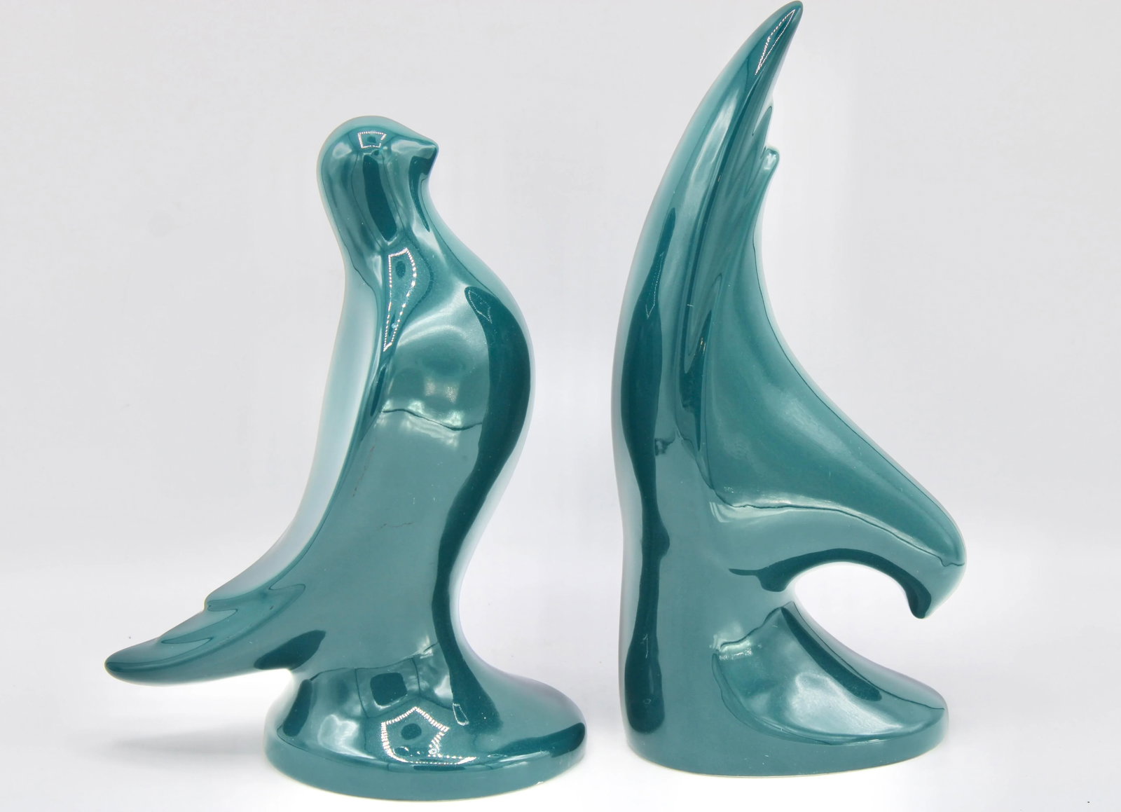 Vintage Art Deco Italian Ceramic Bird Bookend Sculptures - 5