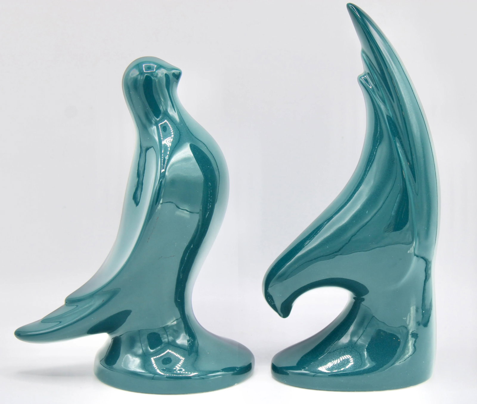 Vintage Art Deco Italian Ceramic Bird Bookend Sculptures - 9